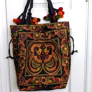 Beautiful Lumily Fair Trade Exotic Bird Embroidered Bag